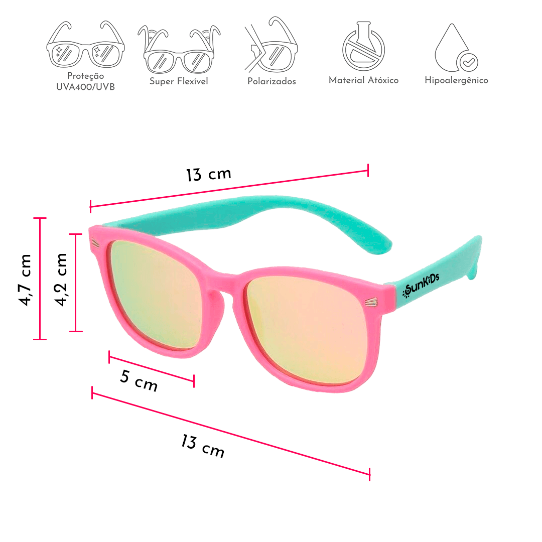 Óculos de Sol Flexível Infantil - Square (SK)