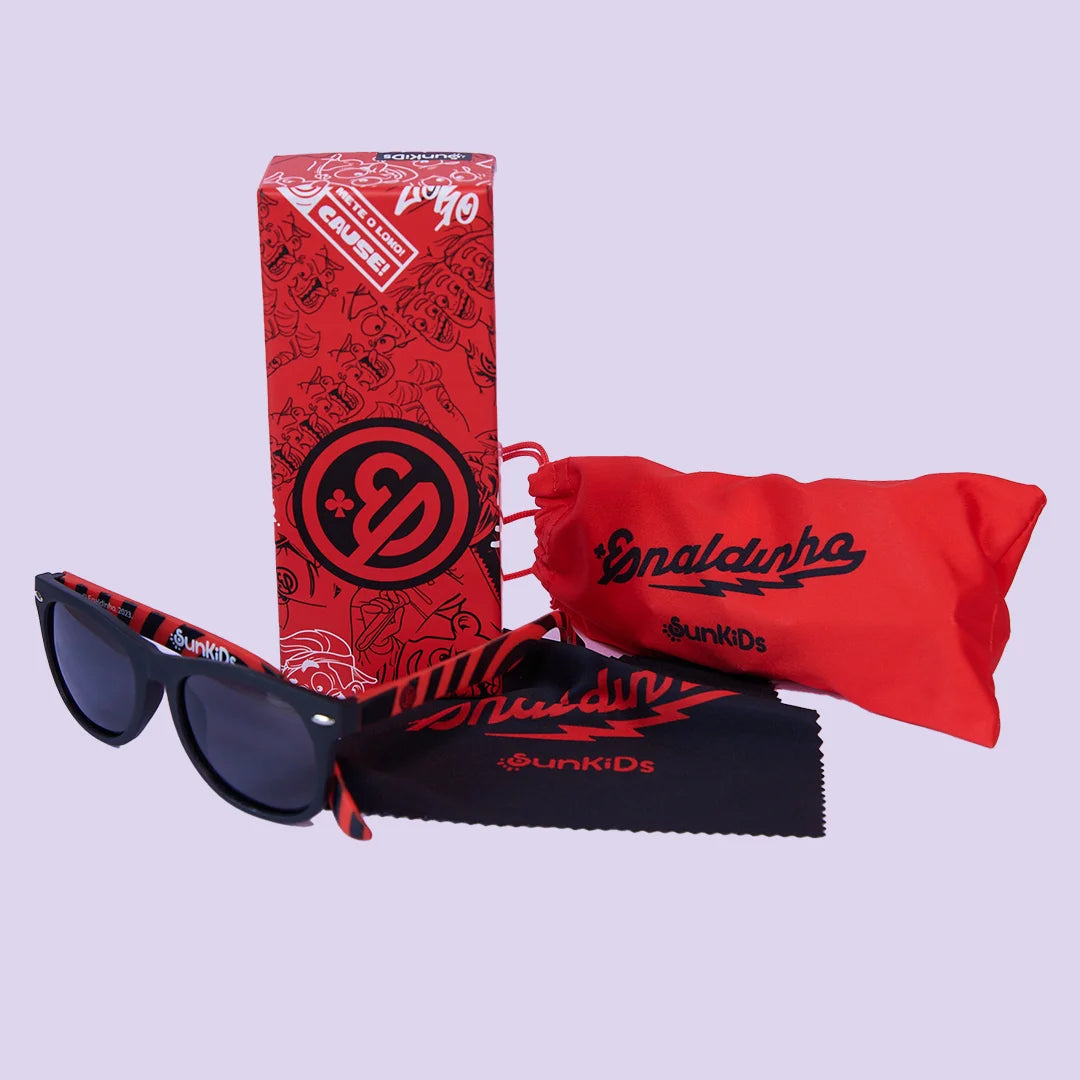 Óculos de sol infantil flexível - Enaldinho (Quadrado)