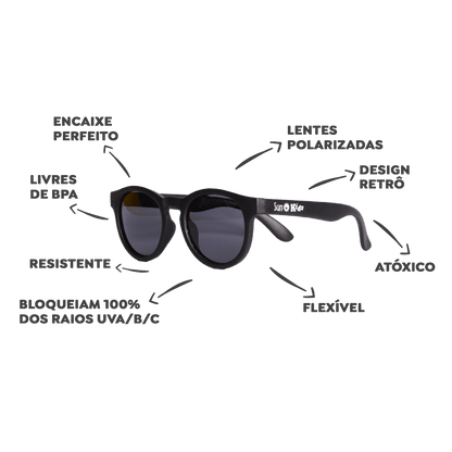 Óculos de Sol Infantil Flexível - Retrô