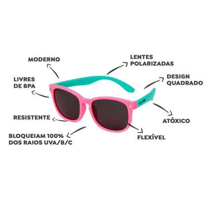 Óculos de Sol Flexível Infantil - Square (SK)