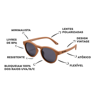 Óculos de Sol Flexível Infantil - Vintage Bebê (SK)